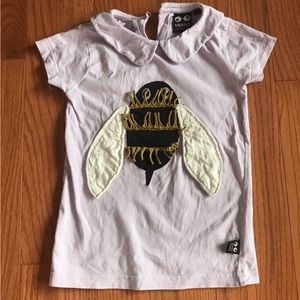 Ubang organic cotton bee tee, girls size 4